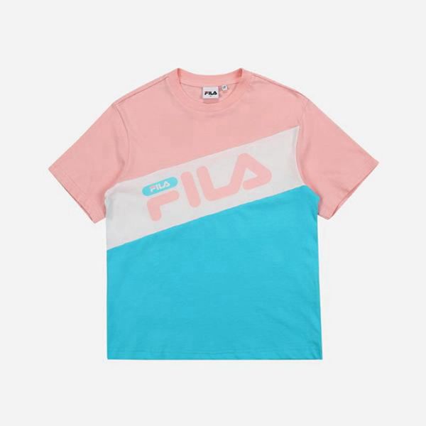 Fila Heritage S/S Girl's T-Shirts - Pink/Turquoise,NZ 245-87415